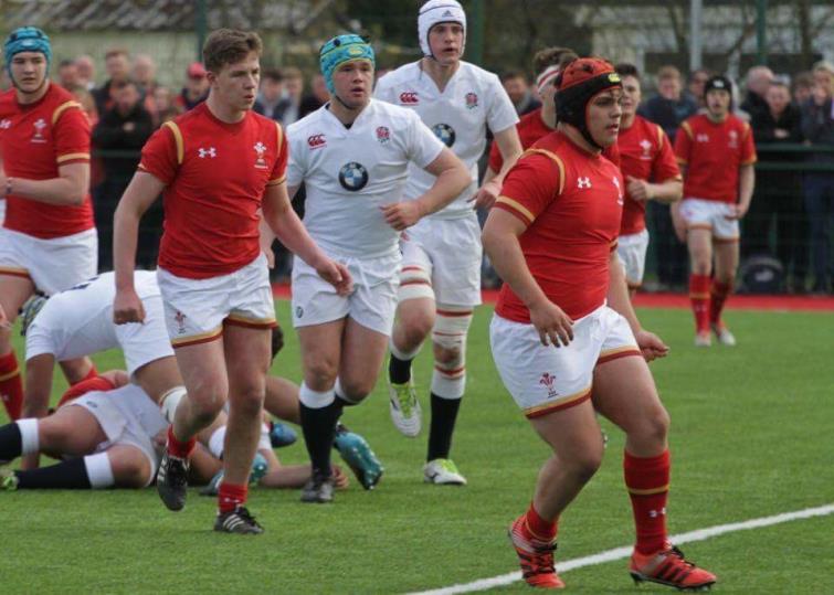 Dom Booth in action for Wales